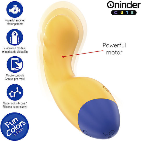 Oninder Cute Δονητής G-Spot με Remote Control Κίτρινος