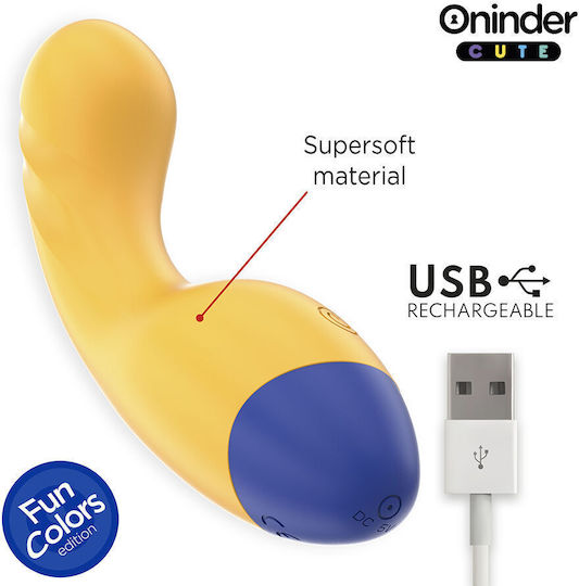 Oninder Cute Δονητής G-Spot με Remote Control Κίτρινος