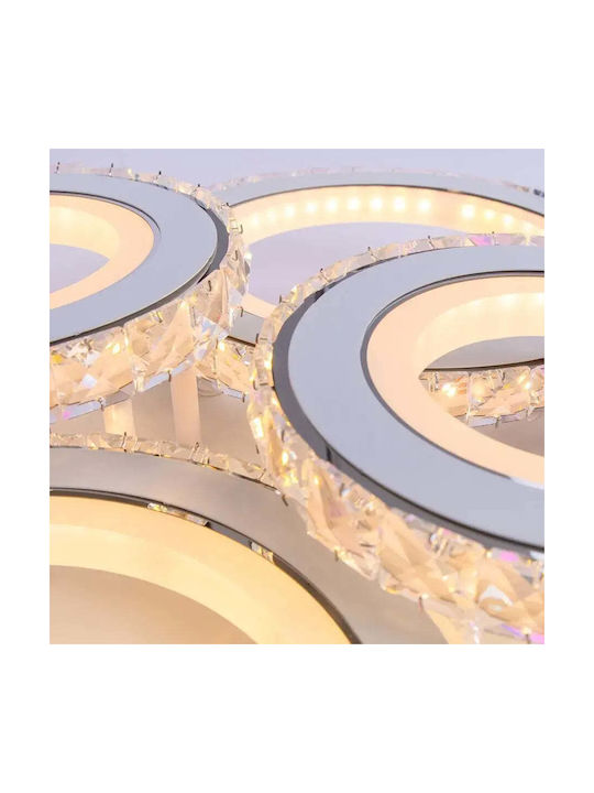 Alista Home Plafonieră de Tavan Albă cu LED Integrat și Cristale și Telecomandă