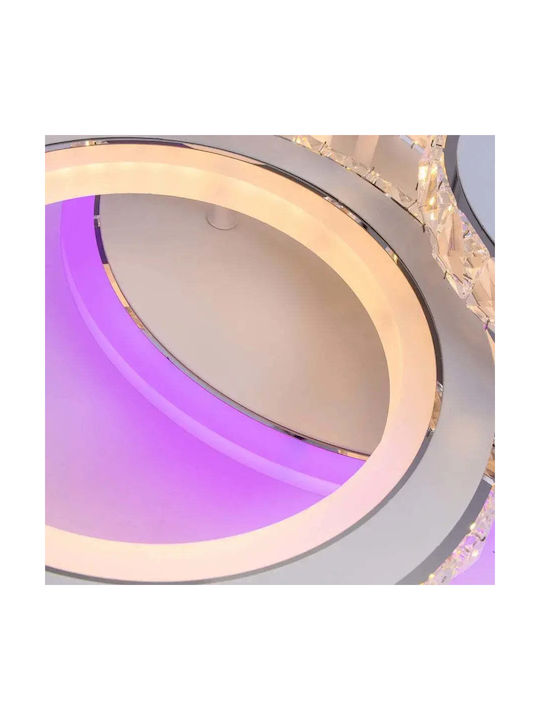 Alista Home Plafonieră de Tavan Albă cu LED Integrat și Cristale și Telecomandă