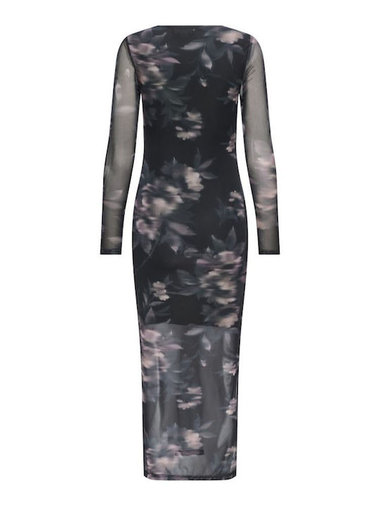 Life Midi Evening Dress with Lace & Mesh Twilight Mauve