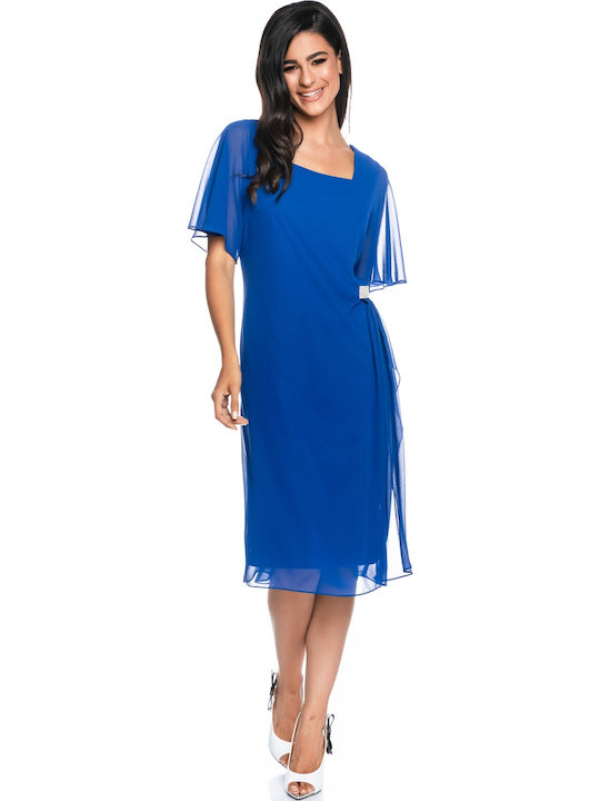 Summer Midi Dress for Wedding / Baptism Blue