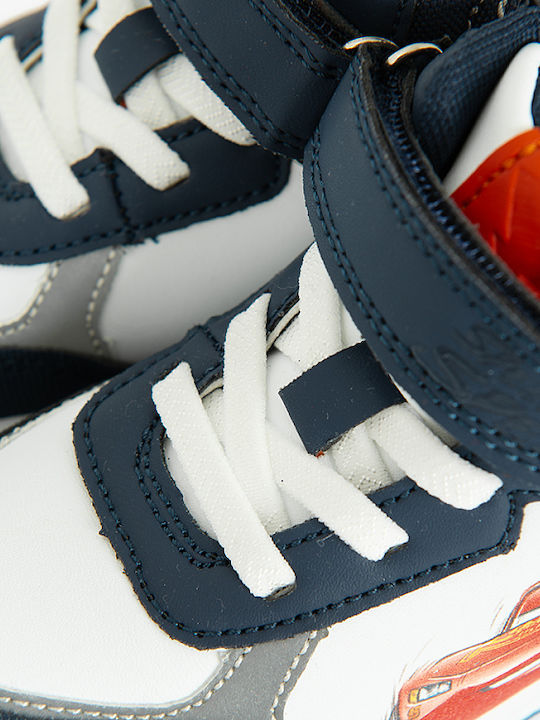 Cars Kids Sneakers High with Hoop & Loop Closure Blue