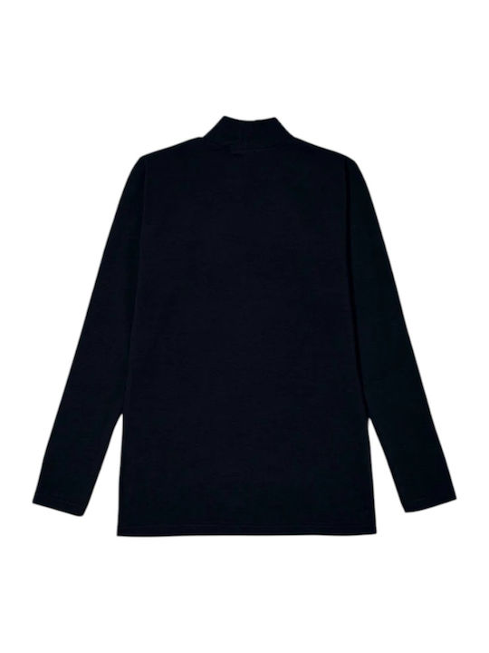 Women's Long Sleeve Turtleneck T-Shirt Blue-navy