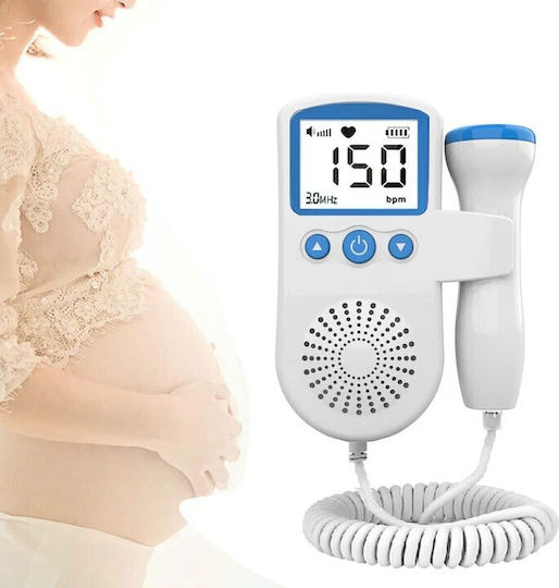 Monitor Doppler Fetal Flippy Monitorizare Sarcină Ritm Cardiac Ecran Lcd 4.5 Cm 2 X Baterii Aa Neincluse Portabil Abs 12.8 X 9.6 X 3 Cm Utilizare De La 9 Săptămâni Albastru