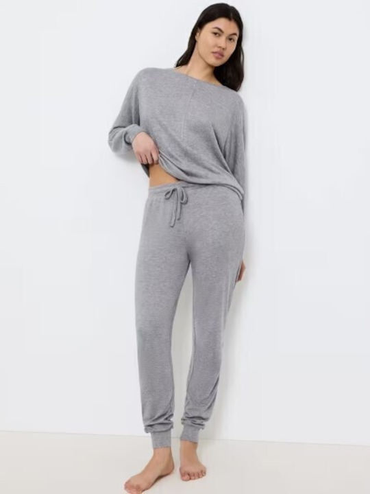 Cozy Comfort Sweatpants Jogger Grey Melange
