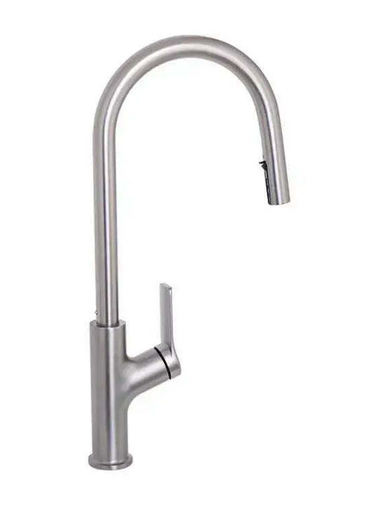 Alista Home Fj5542 Πάγκου με Αποσπώμενο Ντουζ Ασημί