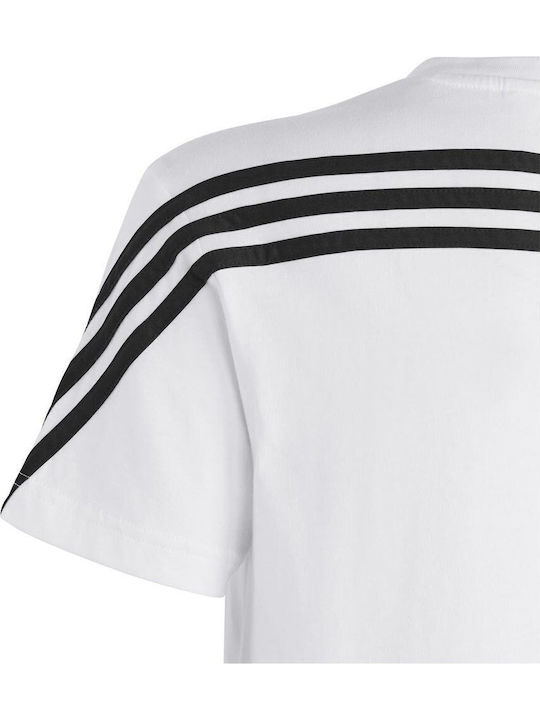 Kinder-T-Shirt Weiß Future Icons 3-Stripes