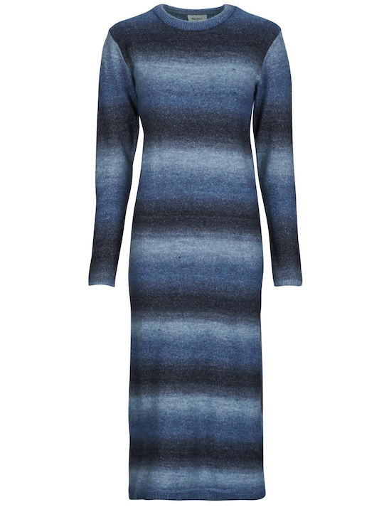 Dress Midi Φόρεμα Πλεκτό Μπλε