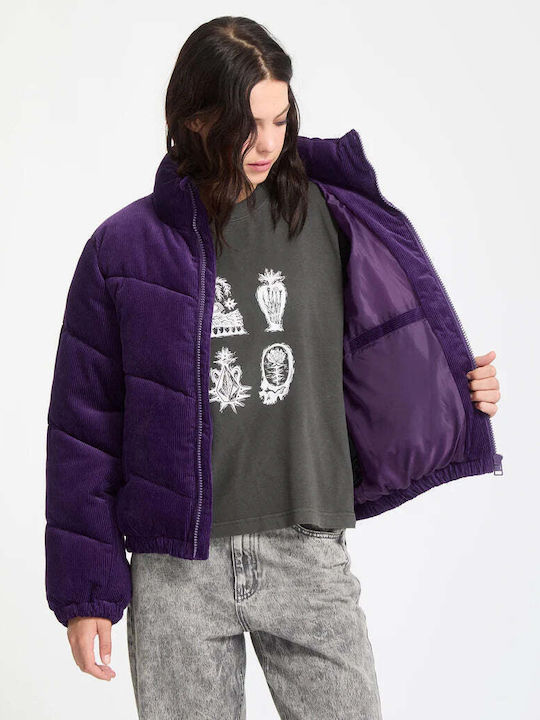 Cord'n Stone Късо Дамско Puffer Якето За Зима Acai