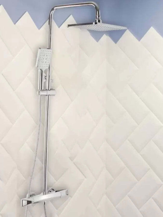 Alista Home Coloană de duș cu Baterie Argintiu