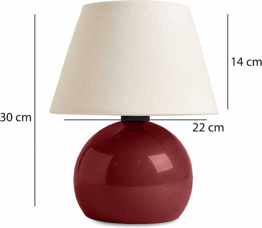 Megapap Alaska Metall Tischlampe für Fassung E27 mit Beige Schirm und Basis