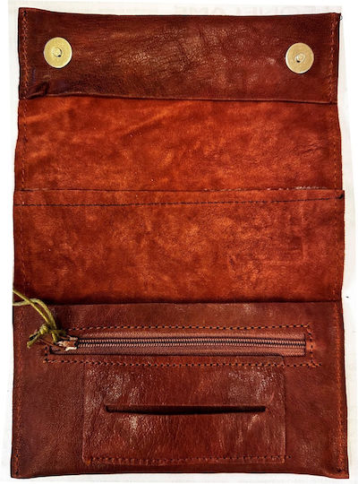 Panora Leather Tobacco Pouch With Magnetic Clasp Brown