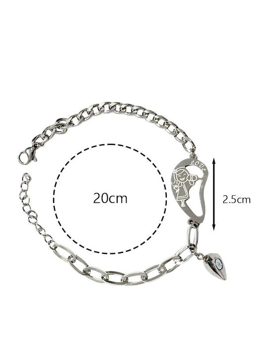 Women's Bracelet Set Chain for Couples made of Steel Gold Plated