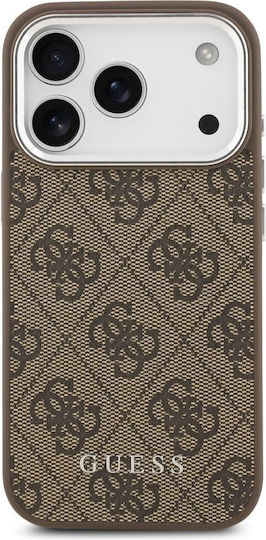 Guess 4g Classic Logo Umschlag Rückseite Silikon / Kunststoff Braun (iPhone 17 Pro Max)