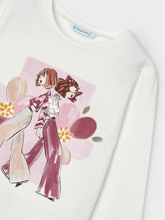 Kids' Shirt Long Sleeve Ecru-Pink