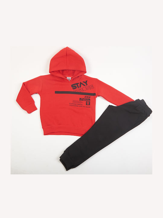 Kids Sweatpants Set Red 2pcs