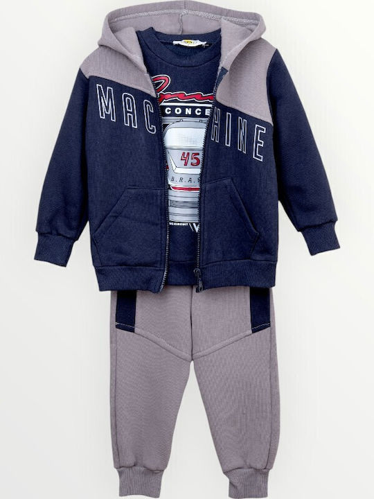 Kids Sweatpants Set navy grey 3pcs