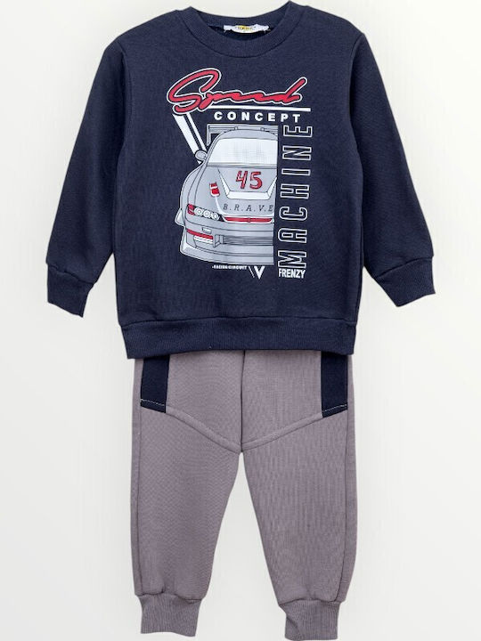 Kids Sweatpants Set navy grey 3pcs