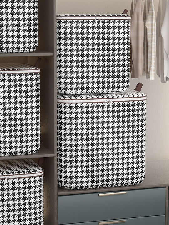 Wäschekorb Stoff Klappbar 140lt mit Deckel 56x56x45cm Schwarze