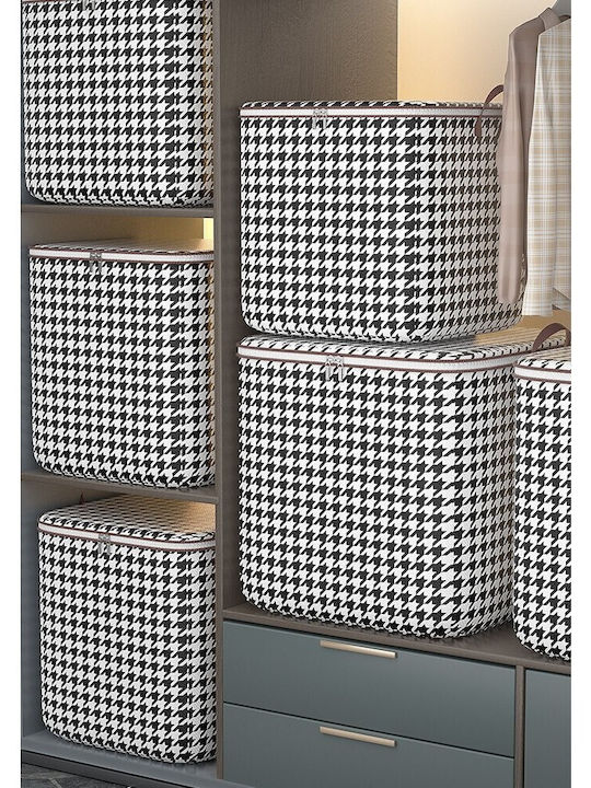 Wäschekorb Stoff Klappbar 140lt mit Deckel 56x56x45cm Schwarze