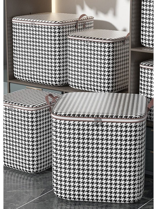 Wäschekorb Stoff Klappbar 140lt mit Deckel 56x56x45cm Schwarze