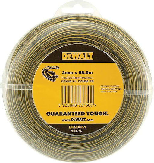 Dewalt Helicoidal Twist Brush Cutter Trimmer Line 2mm 68m DT20651