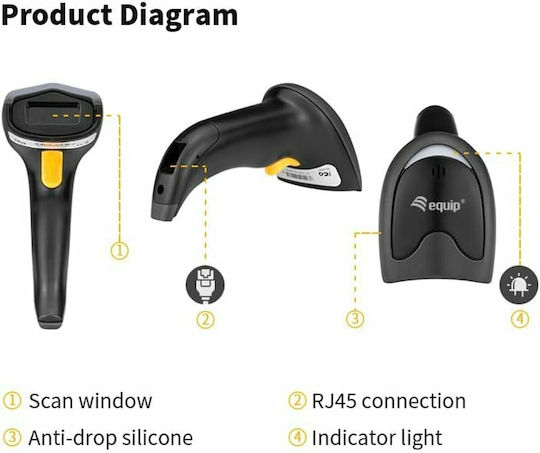 Equip Handheld Scanner Wireless with 2D and QR Barcode Reading Capability