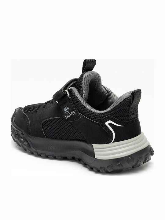 Kinder Sneakers Hoch Anatomisch mit Lichtern Schwarz