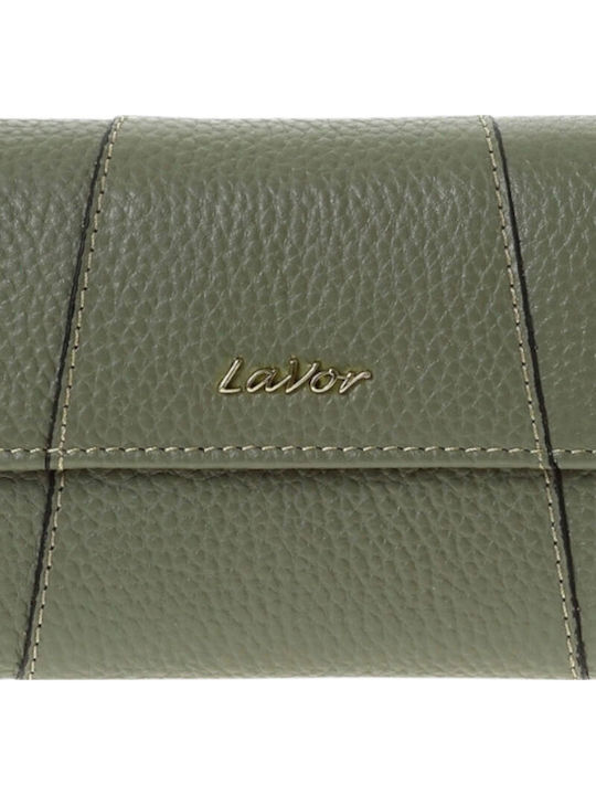 Large Leather Women's Wallet Classic with RFID Khaki