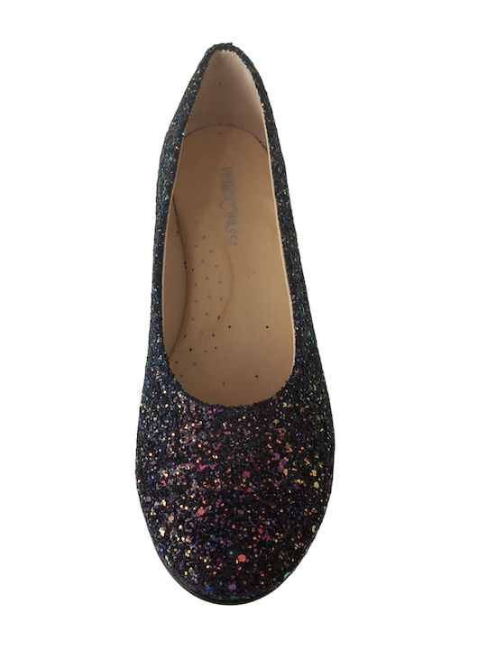 Kids Leather Ballerinas with Hoop & Loop Closure Blue