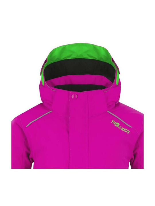 Wasserdicht Kinder Sportjacke mit Futter & Kapuze Rosa