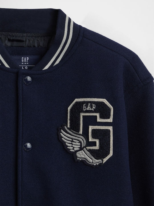 Kids' Bomber Long with Lining Blue Logo
