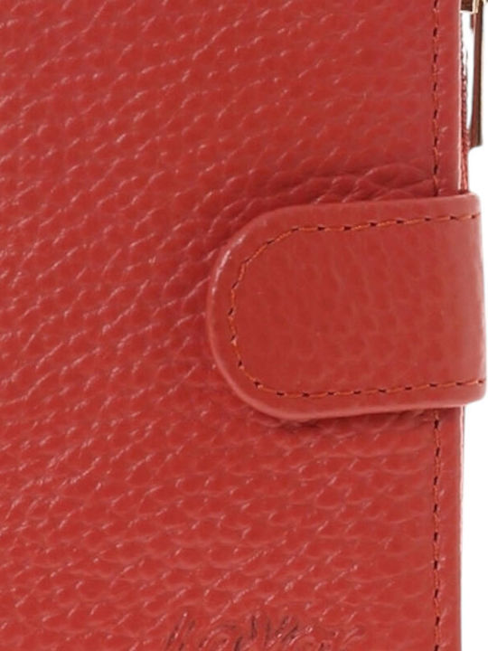 Small Leather Women's Wallet Cards with RFID Orange