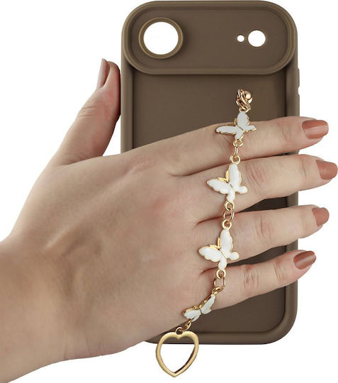 Volte-Tel Butterflies Strap Back Cover Silicone Brown (iPhone Air)