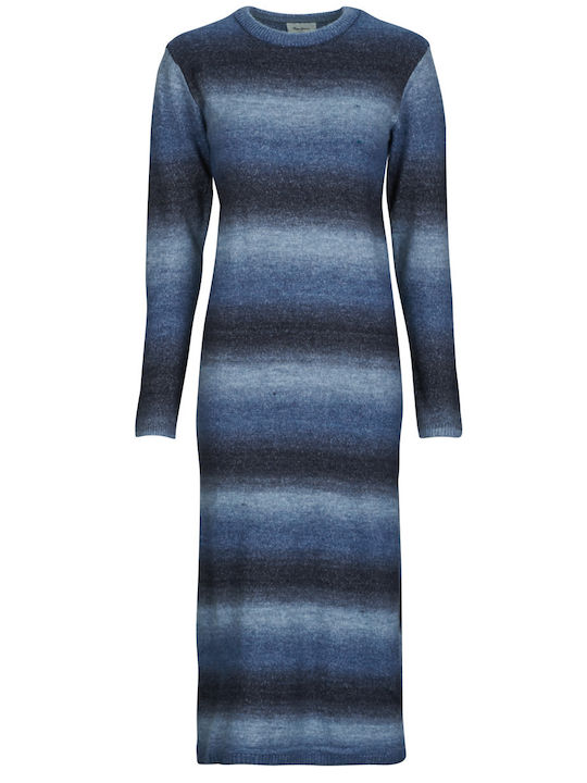 Dress Midi Φόρεμα Πλεκτό Μπλε