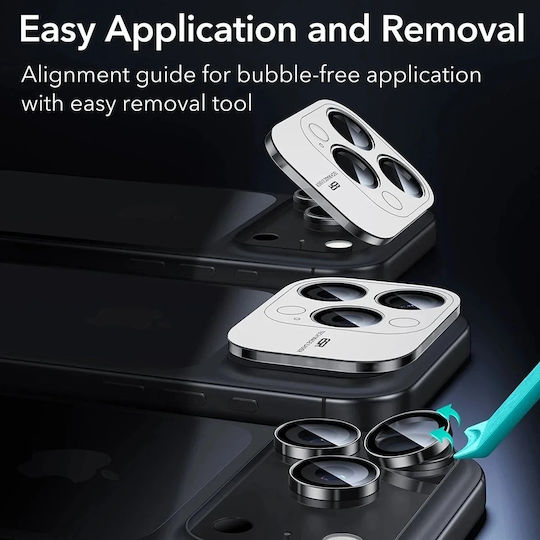 ESR Armorite Camera Protection Tempered Glass Black for the iPhone 16 Pro, iPhone 16 Pro Max