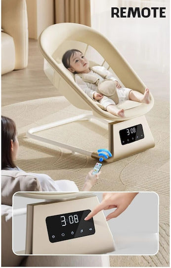 Electric Relax pentru Bebeluși Leagăn cu Muzică Bej pentru Copil până la 10kg