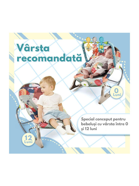 Electric Relax pentru Bebeluși Leagăn cu Muzică și Vibrații Gri pentru Copil până la 18kg