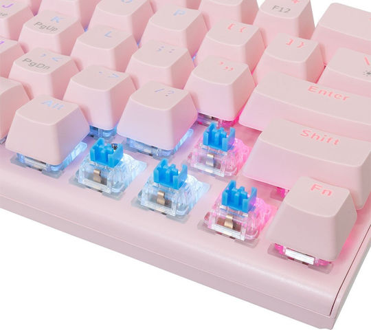 White Shark Wakizashi 2 Gaming Mechanical Keyboard 60% with Custom Blue switches and RGB lighting (English US)