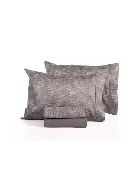 Nef-Nef Homeware Zesten Σετ Σεντόνια Υπέρδιπλα 240x270εκ. Grey (4τμχ)