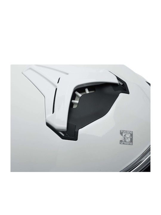 Tucano Urbano Fastflip White Pearl Gloss Motorcycle Helmet Flip-Up ECE 22.06 1780gr with Sunvisor