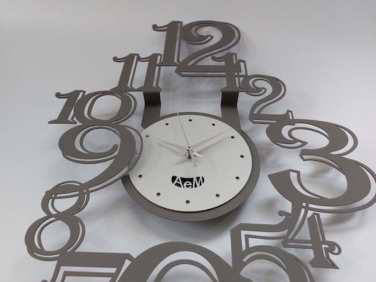 Arti E Mestieri 3D Wall Clock Metallic Silver 54x40cm
