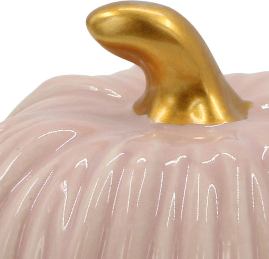 Decorative Ceramic Pumpkin Φ10.5x9 Cm Salmon Pink Keskor 67260-4
