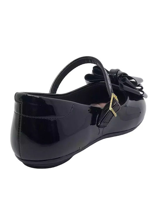 Kids Ballerinas with Adjustable Metal Clasp Black