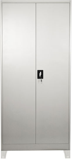 Doppelflügeliger Außenschrank Ugren Metallisch mit Verriegelungsfunktion 90x40x190cm