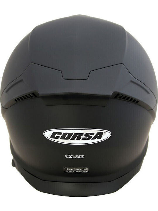 Corsa CX 209 Black Matt Motorcycle Helmet Jet ECE 22.06 with Sunvisor