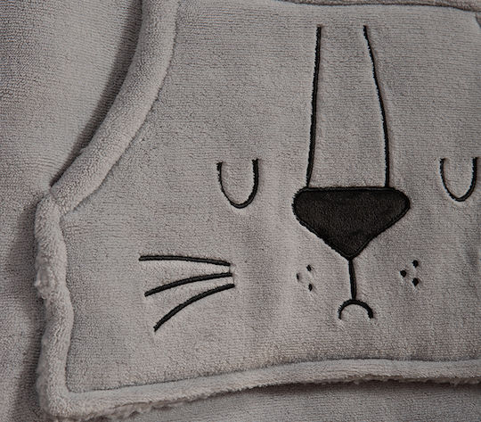 Nef-Nef Homeware Пончо за бебе Худи Sleeping Lion СИВ