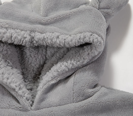Nef-Nef Homeware Пончо за бебе Худи Sleeping Lion СИВ