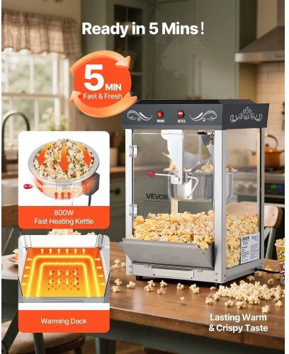 Vevor Commercial Popcorn Machine 800W